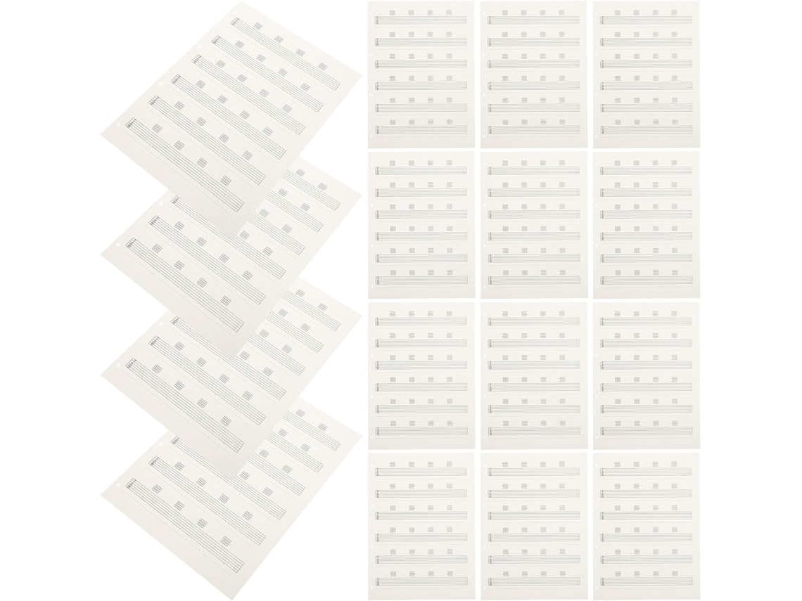 Papel Para Partituras De Guitarra Bazeitflow Color Beige, 170 Hojas Desprendibles, Gran Capacidad, Compatible