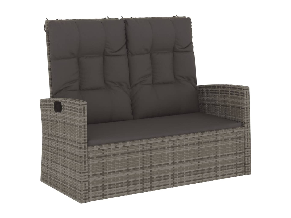 Maison Exclusive - Banco Jardín Reclinable Y Cojines Ratán Sintético Gris 118 Cm