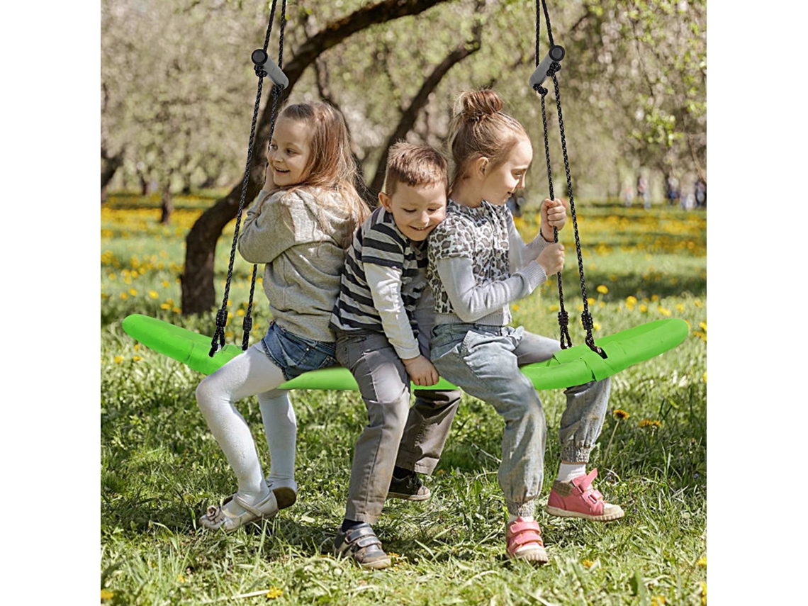 Balanço Infantil De Árvore, Balanço De Ninho Com Corda Ajustável De 100-180 Cm, Pendurado, Verde 123x45 Cm