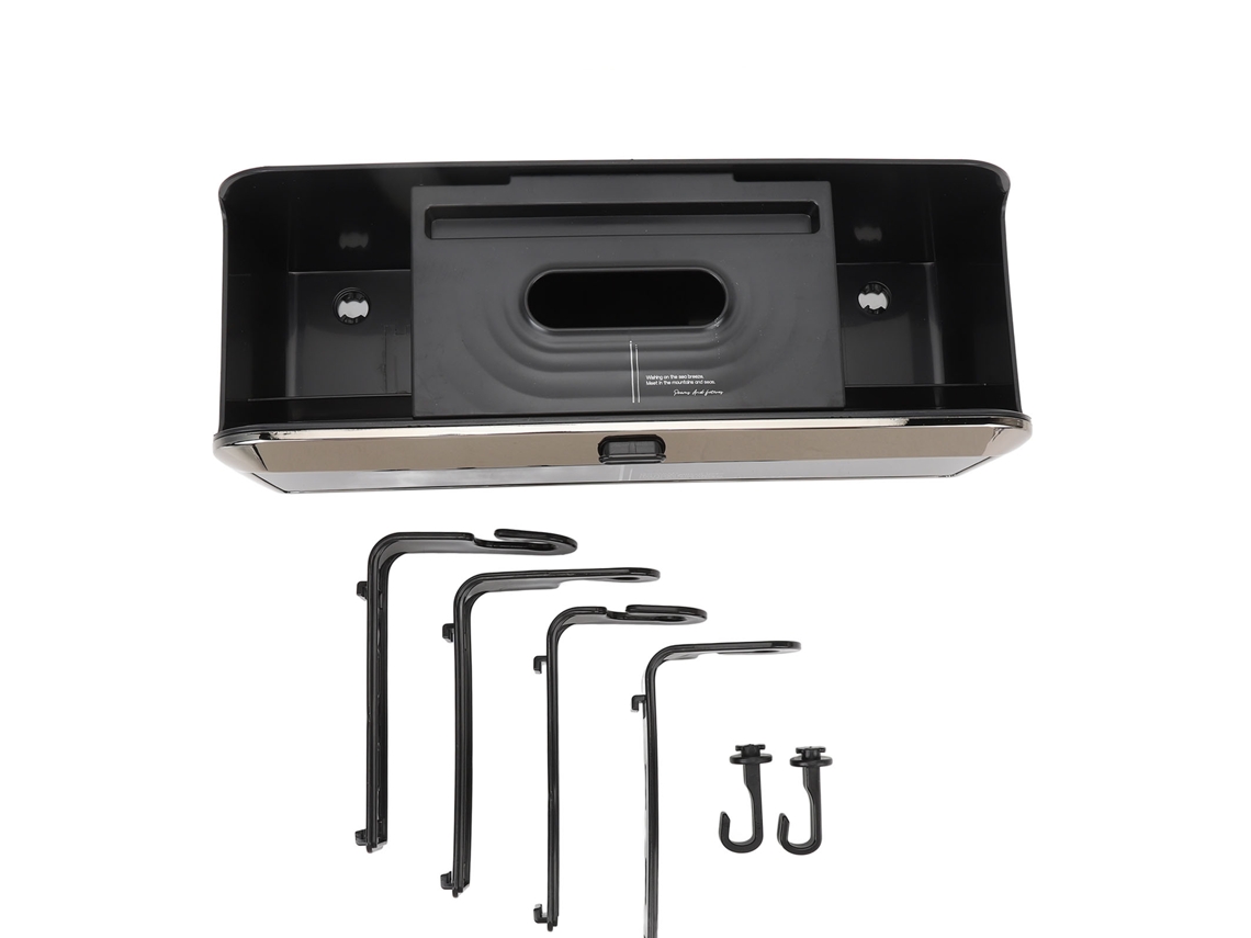 Organizador Para El Asiento Trasero Del Coche Con Portavasos, Dispensador De Papel De Cocina Y Ganchos - Negro