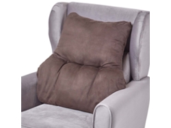 Homescapes Chocolate Back Support Cushion, Faux Suede