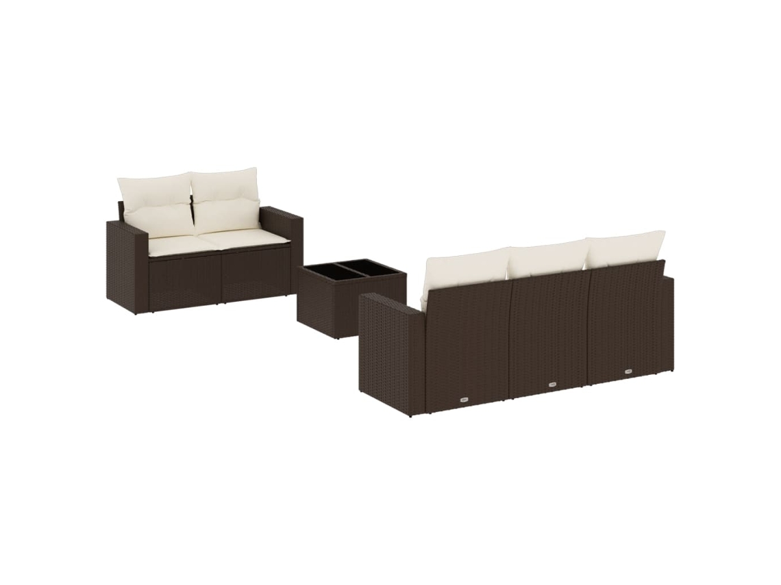 Maison Exclusive - Set Sofás De Jardín 6 Piezas Y Cojines Ratán Sintético Marrón