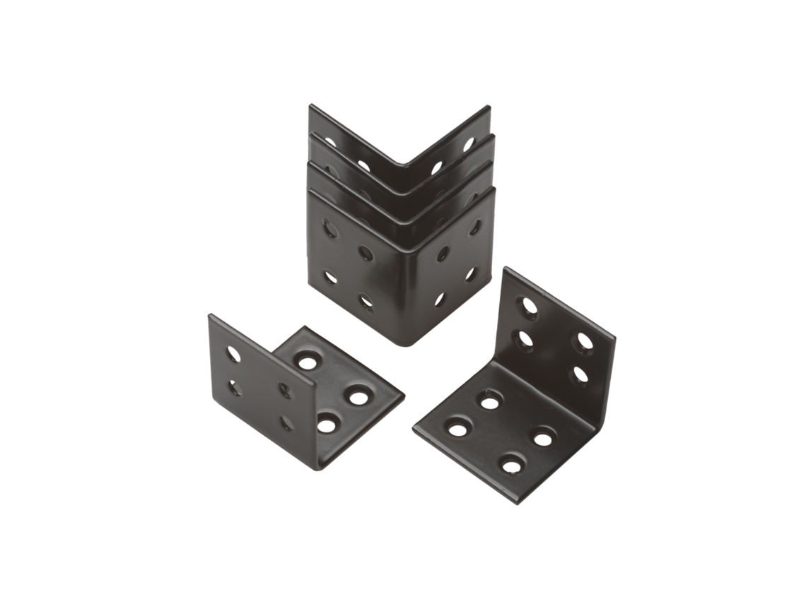 Esquinas para vallas 40 x 40 mm Accesorios para vallas de jardín negras 6 piezas WOVAR