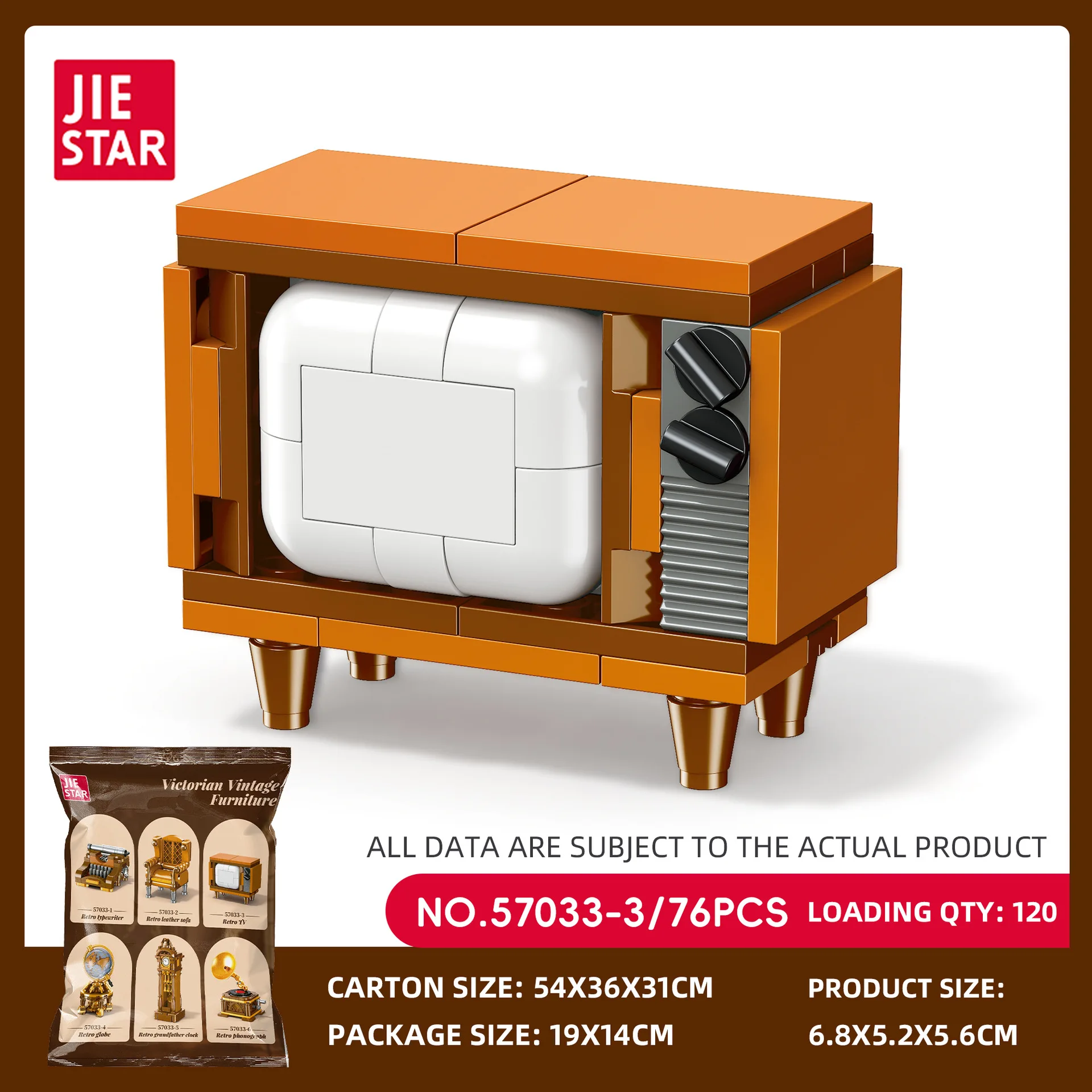 (57033-3) Modelos De Muebles Y Electrodomésticos En Miniatura, Juguetes Educativos Con Bloques De Construcción.