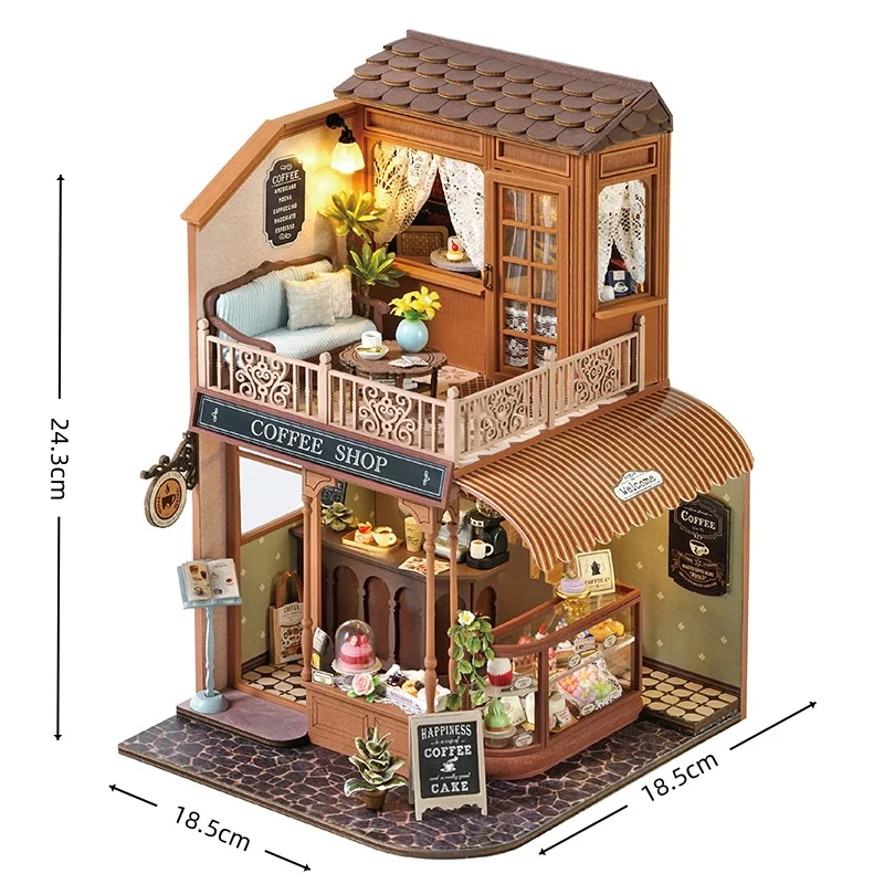 (estilo 1) Casa De Madera 3d Para Armar, Mini Rompecabezas.