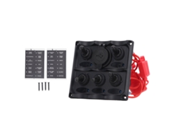 Panel De Interruptores De Palanca De 5 Vías Con 2 Puertos Usb Impermeables Para Barcos Y Yates Dc12v-24v