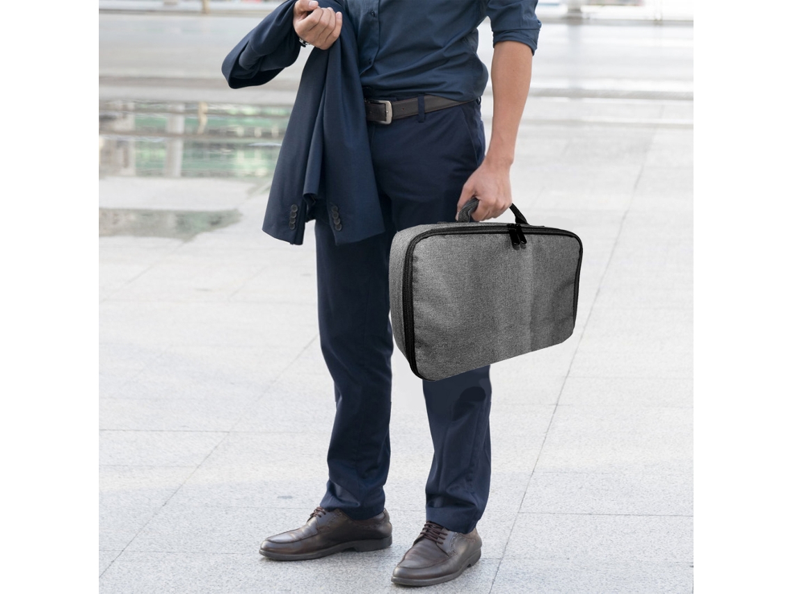 Bolsa De Transporte Universal Gris Para Proyector Con Organizador De Accesorios