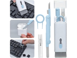 Cepillo de limpieza multifuncional 7 en 1 para teclados, con limpiador para teclados y auriculares, y extractor de teclas para teclados mecánicos para juegos ELECTVAULT1 (azul)