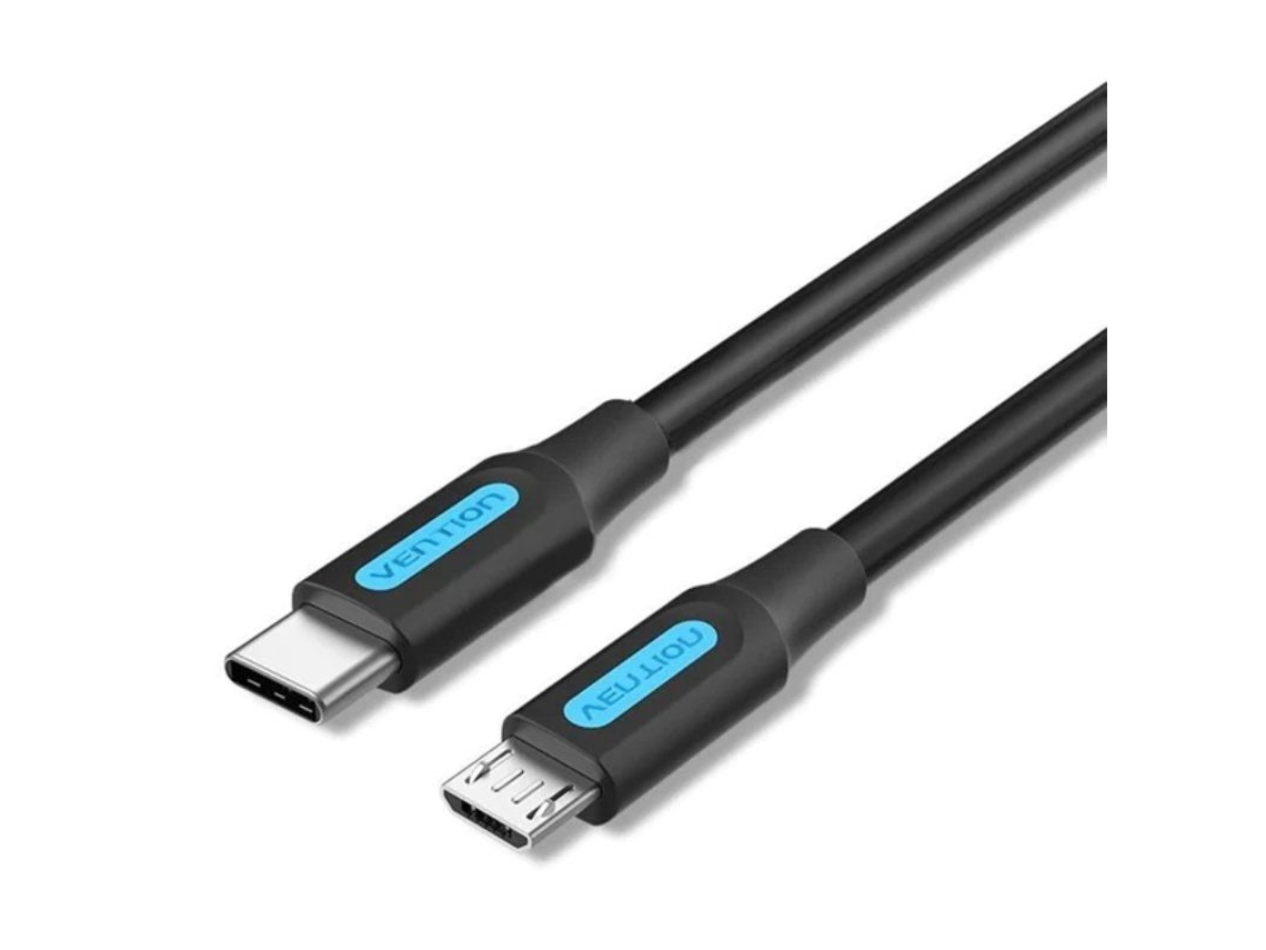 Cable Usb 2.0 Tipo-C VENTION Covbg/ Usb Tipo-C Macho Microusb Macho/ 1.5M/ Negro