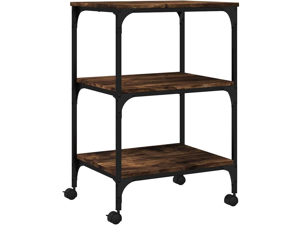 Soporte de impresora 3 niveles VIDAXL roble ahumado (50x41x75 cm)