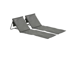 2 Esterillas De Playa Plegables Y Ajustables, Acero Oxford, 142x51x40cm