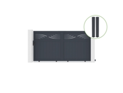 Puerta corredera 3m HALTI H.160cm aluminio gris 2 postes 20x20cm H.190cm CASANOOV