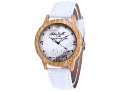 Reloj De Pulsera De Cuarzo Con Correa De Cuero Luminiscente, Diseño Elegante, Reloj Blanco De Estilo Casual.