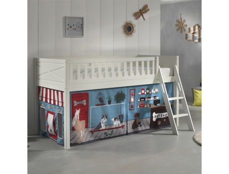 Somier Meia Altura Cobertura Shop Vipack PETITSMEUBLES Blanco (207.5x134.5x114)