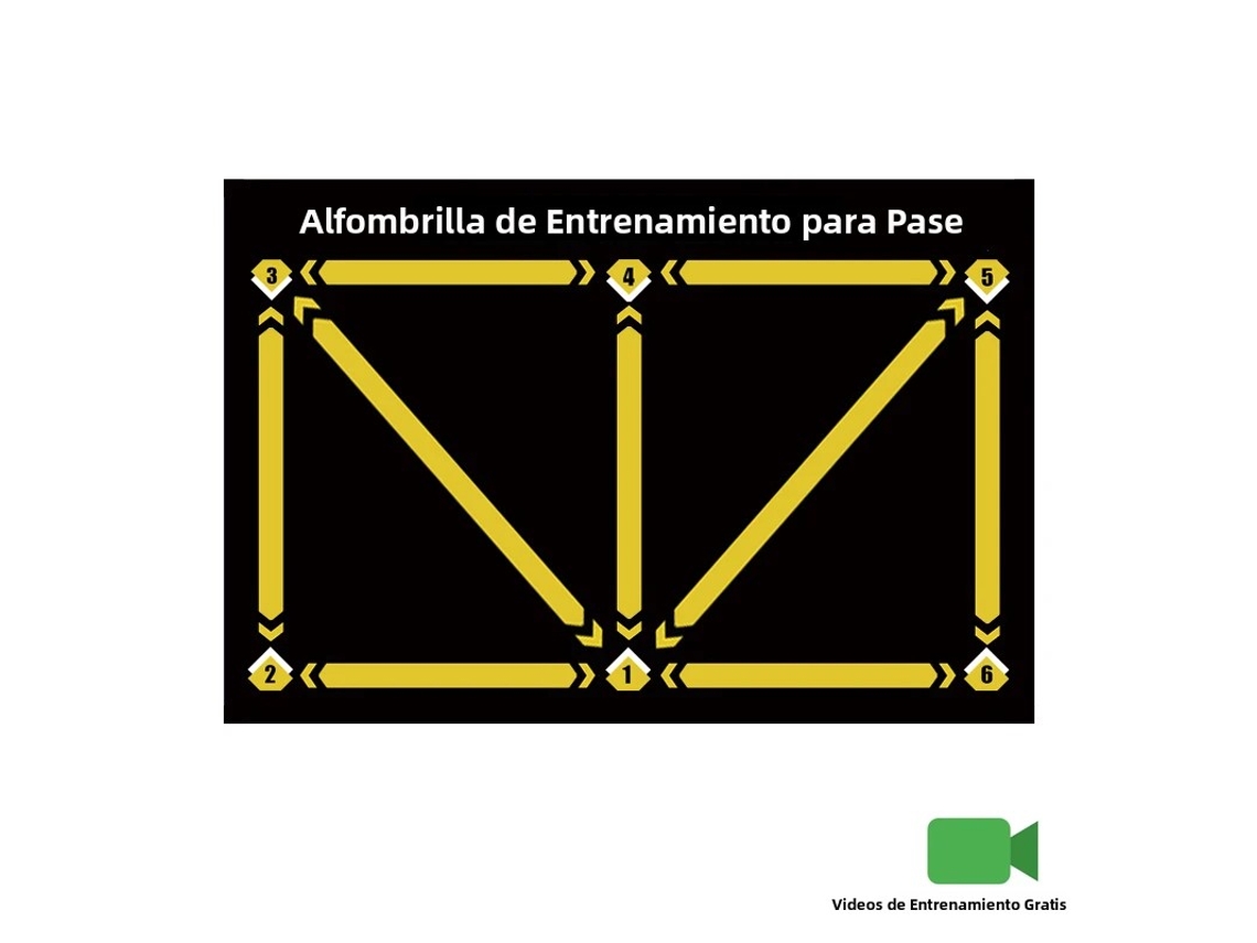Tapete de entrenamiento de fútbol sala plegable, resistente y antideslizante (amarillo, 60 x 90 cm) para niños.