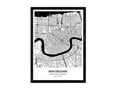 Poster NACNIC Mapa de New Orleans USA (A3)