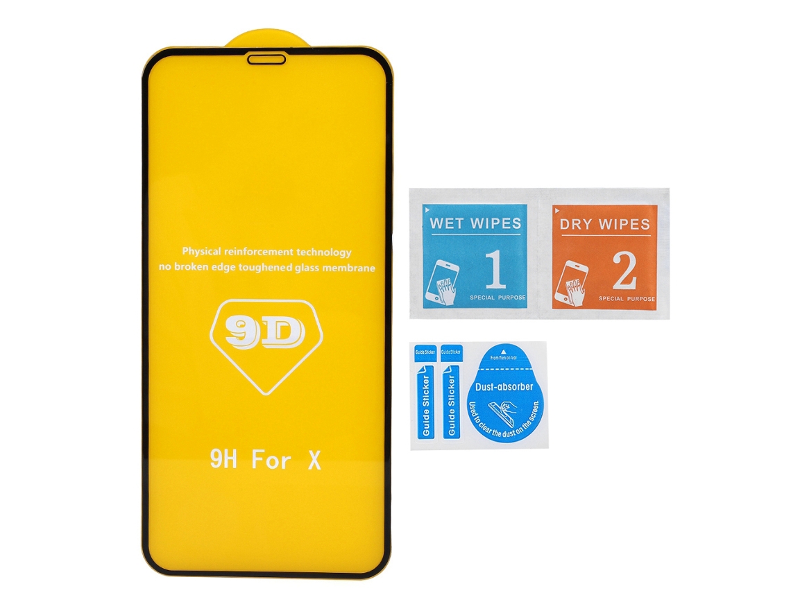Protector De Pantalla De Vidrio Templado 9d Hd Antihuellas Para Iphone X Xs