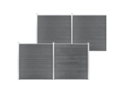 Panel de valla de jardín de 699 x 186 cm, WPC, gris, DKD HOME DECOR