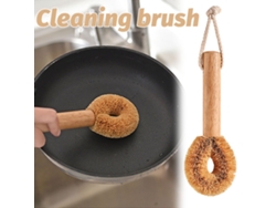 Cepillo De Limpieza Con Mango De Madera Y Cerdas Naturales, Perfecto Para Limpiar Ollas Y Sartenes, Duradero Y Ecológico.