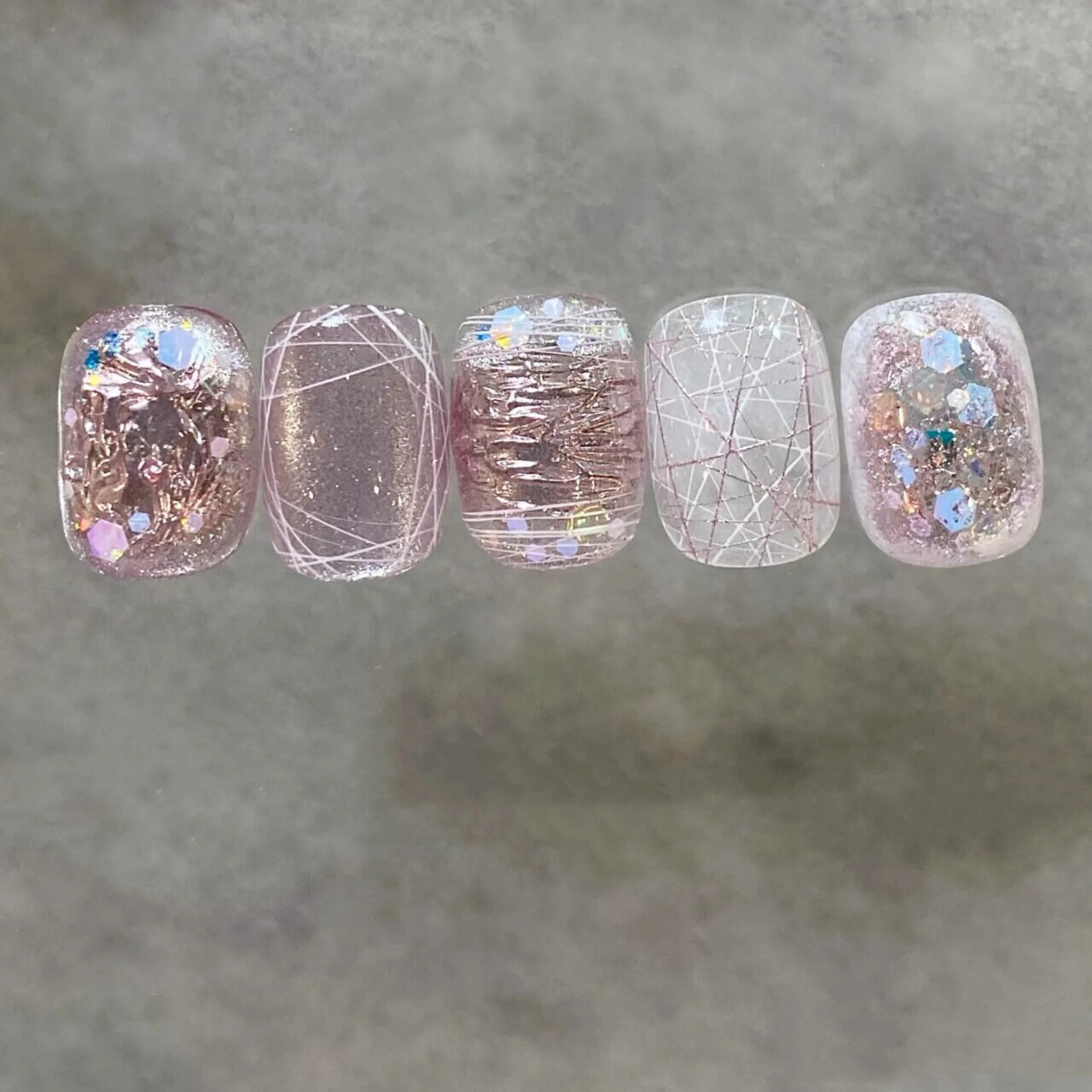 (wy085-m) 10 Pegatinas Para Decoración De Uñas Hechas A Mano, Uñas Postizas Cortas, Cuadradas Y Redondas