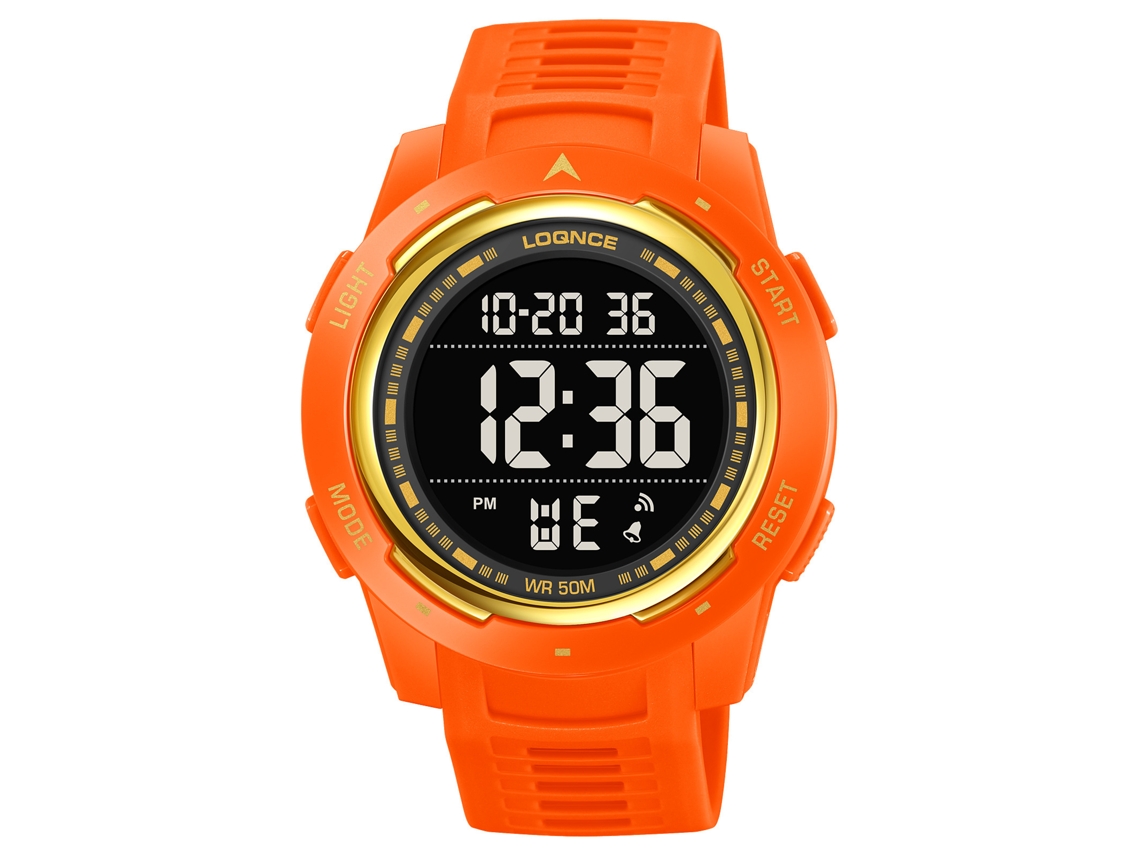 (naranja) Elegante Reloj Deportivo De Pantalla Única, Reloj De Pulsera Electrónico Luminoso Para Uso En Exteriores.
