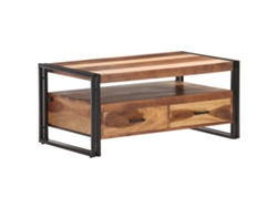 vidaXL Mesa de centro madera maciza acabado de sheesham 100x55x45cm