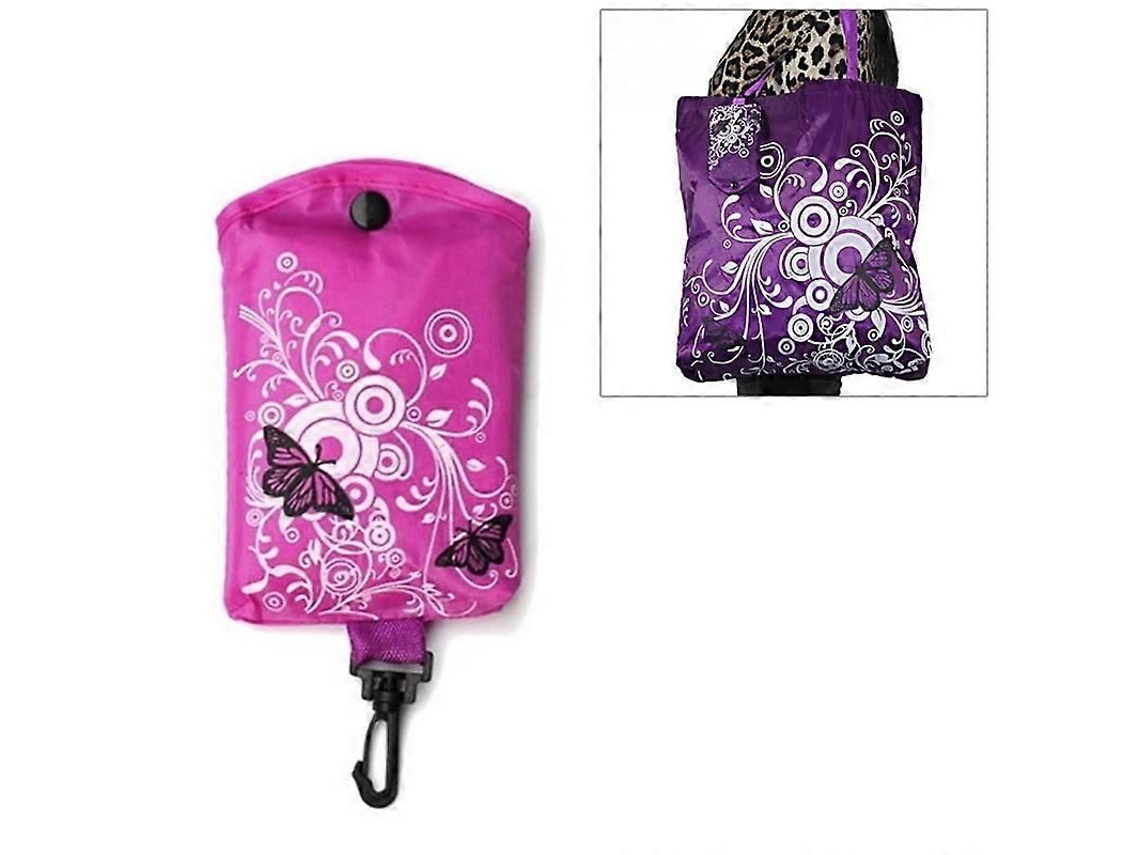 Bolso de compras plegable con estampado de mariposas y flores, bolso de hombro de tela Oxford, bolso de mano reutilizable GOKOCO