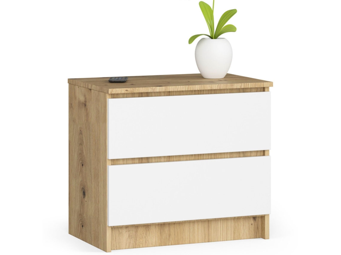 Mesita de Noche Akord Artisan AKORD FURNITURE FACTORY Blanco (55x60x40cm)
