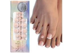 120pcs Dicas De Unhas De Pé Em Gel Francês 12 Tamanhos Unhas Falsas Prensáveis Para Arte De Unhas Diy