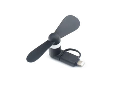 Mini Ventilador SLOWMOOSE Dc-5V 2 en 1 Micro USB para iOs/Android Negro