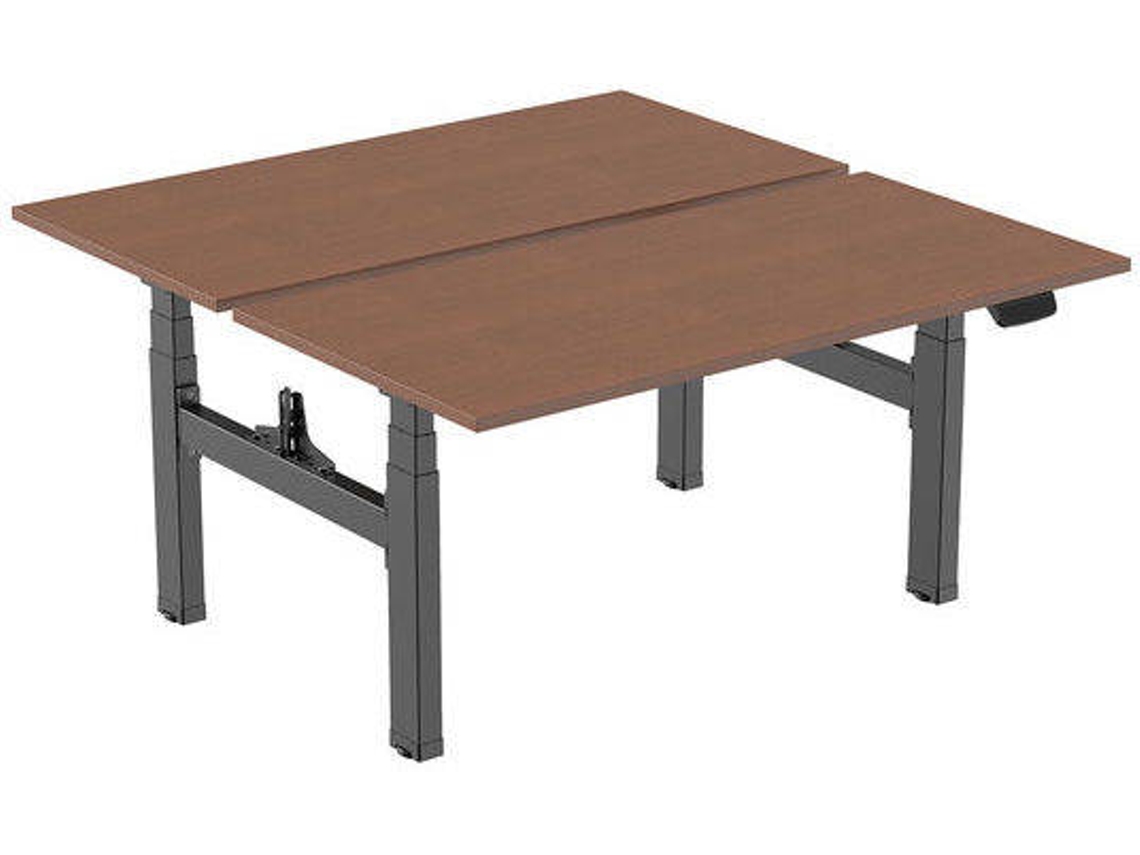 Doble Escritorio Motorizado KIMEX Negro (Madera - 150x75cm)