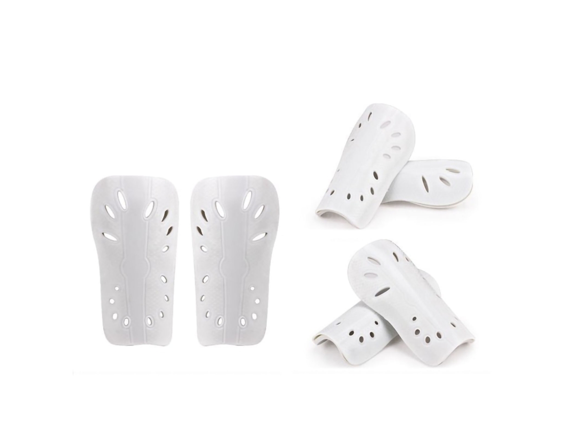 Espinilleras De Fútbol Cómodas, Transpirables Y Antideslizantes Para Niños Y Adultos - Color Blanco.