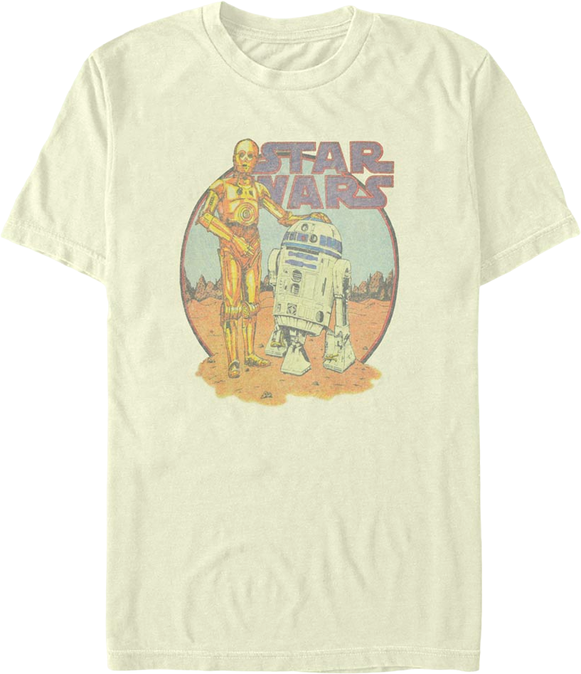 Camiseta Unisexo DEEPSTONE C-3PO and R2-D2 BFFs Star Wars Crema (XXXL)