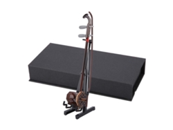 Modelo de Instrumento Musical de Madeira Miniatura Decorativo com Suporte e Caixa 15cm