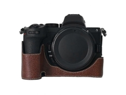 Funda protectora de piel sintética con textura de lichi y gran abertura compatible con Nikon Z 5 / Z 6 II / Z 7 II