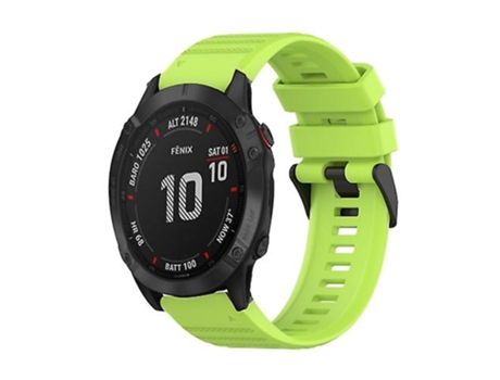 Correa De Reloj Inteligente Para Garmin Fenix 6 Pro Gps 22 Mm Correa De Reloj De Silicona Con Textura Horizontal Con Herramienta De Extracción Verd...