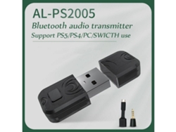 Adaptador de auriculares inalámbricos Bluetooth para PS5, transmisor, PC, ordenador a PS4, Switch, receptor Bluetooth, color negro ELISEFASHION