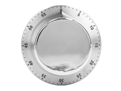 Temporizador de cocina mecánico, acero inoxidable 304, blanco