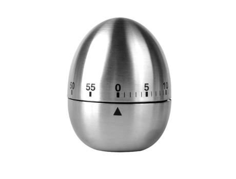 Temporizador De Cocina Mecánico En Forma De Huevo De Acero Inoxidable Plata