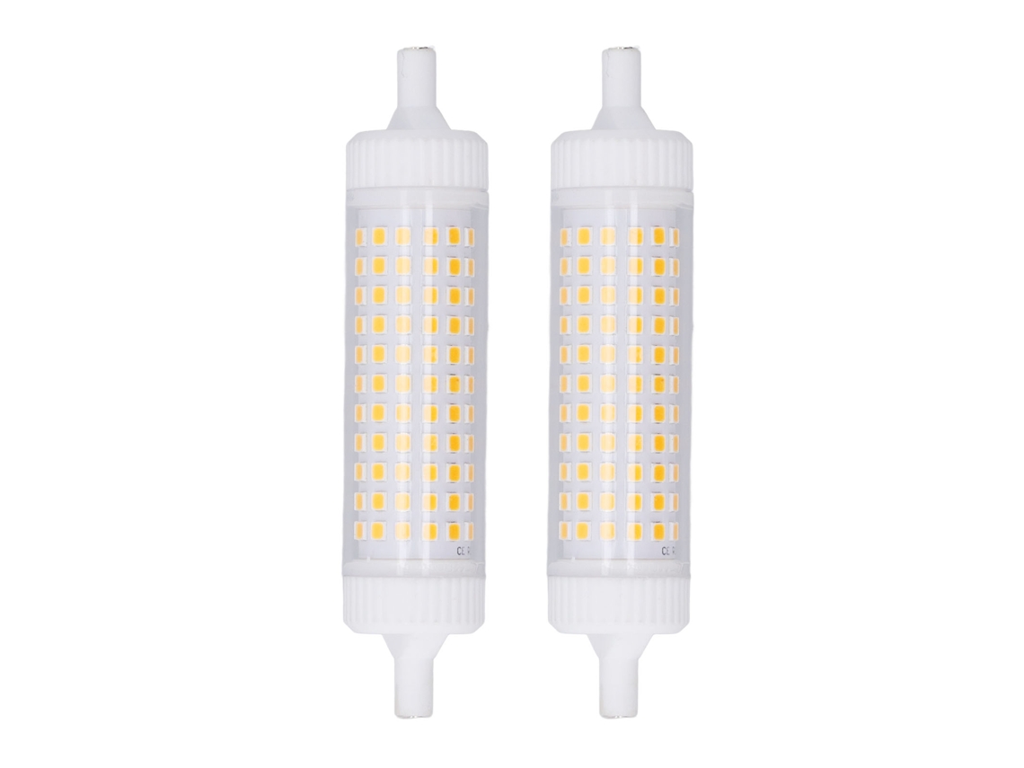 Rebe-bombilla R7s Led Regulable 118mm Doble Extremo 15w 154 Leds 110v 2 Piezas Protección Ojos Para Lámpara Escenario