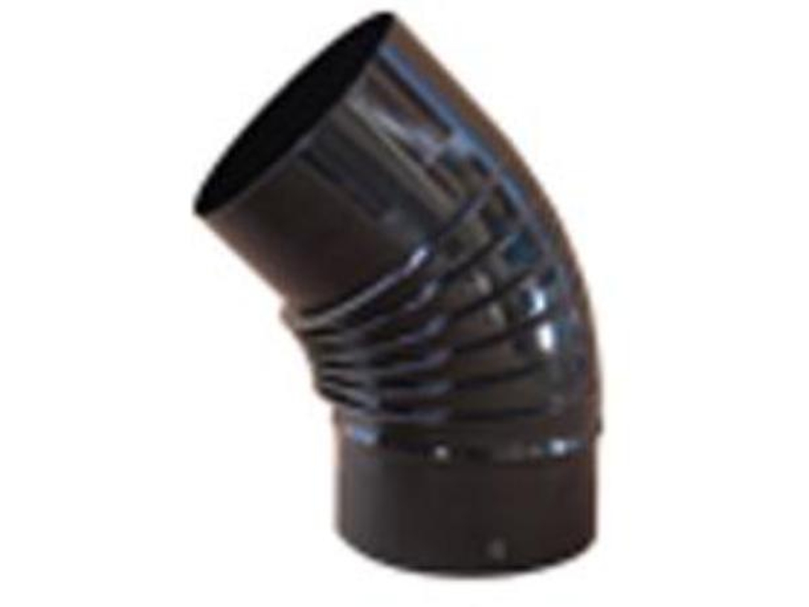 Estufa codo vitrificado negro 850  rizado 45  de 110 cv11045(04)