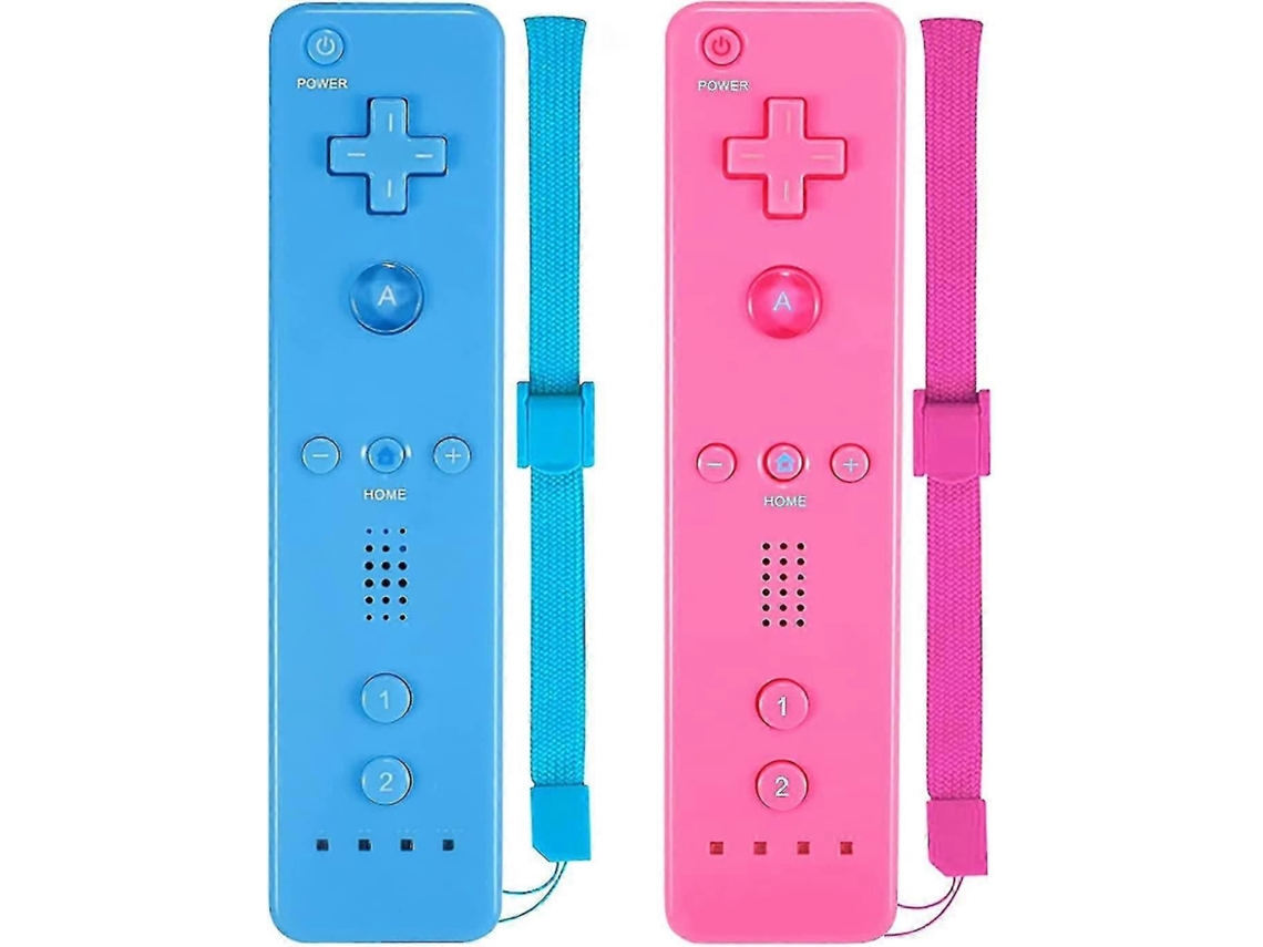 Paquete De 2 Mandos Inalámbricos Clásicos Compatibles Con Wii Y Wii U, Mando De Juegos Con Funda De Silicona Y Correa Para La Muñeca (rosa Y Azul).