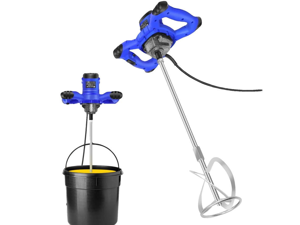 Hormigonera, motor de 2600 W, 6 velocidades ajustables, ligera con un peso de 3,8 kg, asas dobles ergonómicas, protección contra sobrecalentamiento de fábrica.