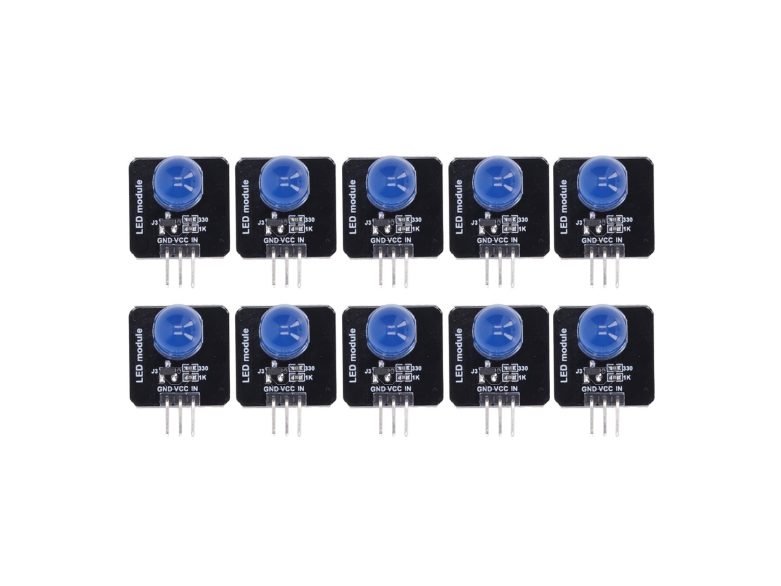 2026velora-10pcs Módulo Led 10mm 3.3v-5v Chip Bombilla Placa Luz Decorativa Hogar Azul Mrb050e