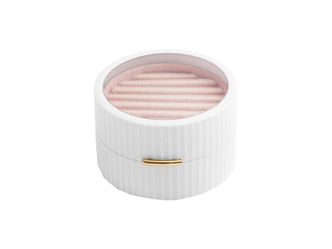 Caja de joyas de cuero PU portátil para viaje Kofihety