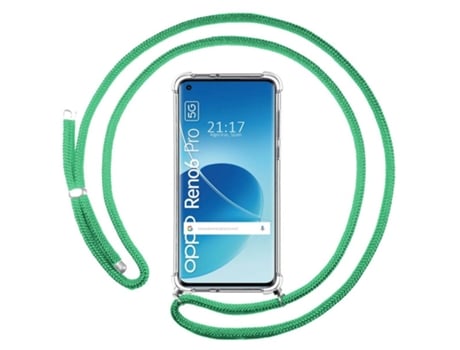 Carcasa Oppo Reno 6 Pro 5G TUMUNDOSMARTPHONE Colgante Verde