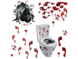 2026-adhesivos De Tapa De Inodoro De Halloween Pegatinas 3d Para Decoración Casera Diy