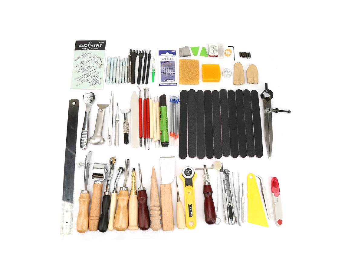 Kit de herramientas para trabajar el cuero (costura y tallado)