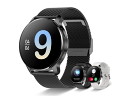 Reloj inteligente para mujer con pantalla táctil de 1,32 pulgadas, podómetro deportivo, resistente al agua, función de teléfono y canales de seguimiento de ritmo.