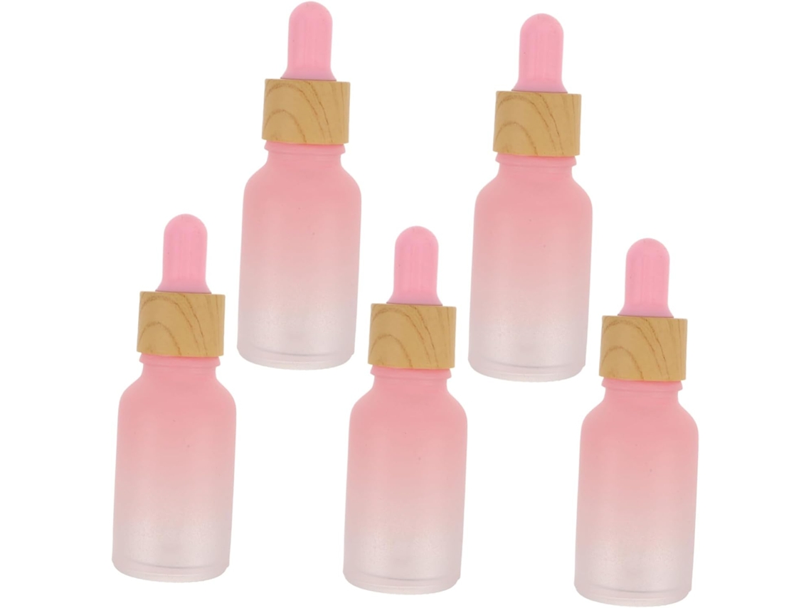 Frascos Cuentagotas De Vidrio Esmerilado Con Efecto Degradado, 5 Unidades, Tamaño Viaje De 15 Ml, Para Aceites.
